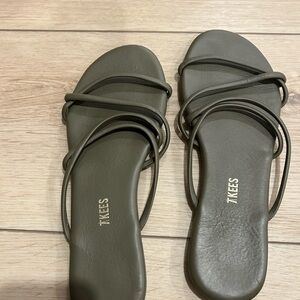 TKEES Women's Strappy Olive Sandals